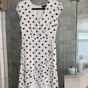J. Crew Black and White Polka Dot High Low Dress